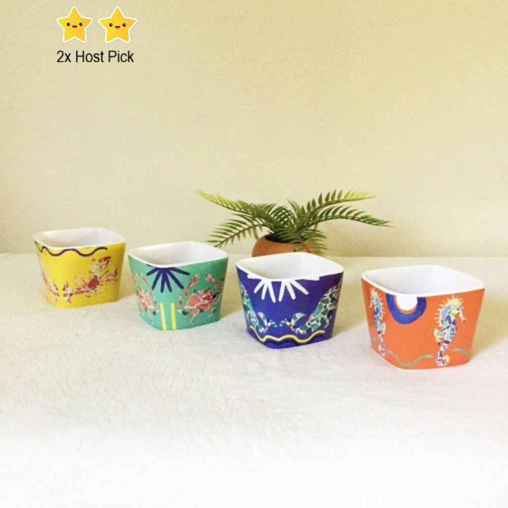 ⛔️SOLD OUT⛔️ CPWM Sea Life Melamine Dip Bowls 4 Pk - Picture 1 of 9